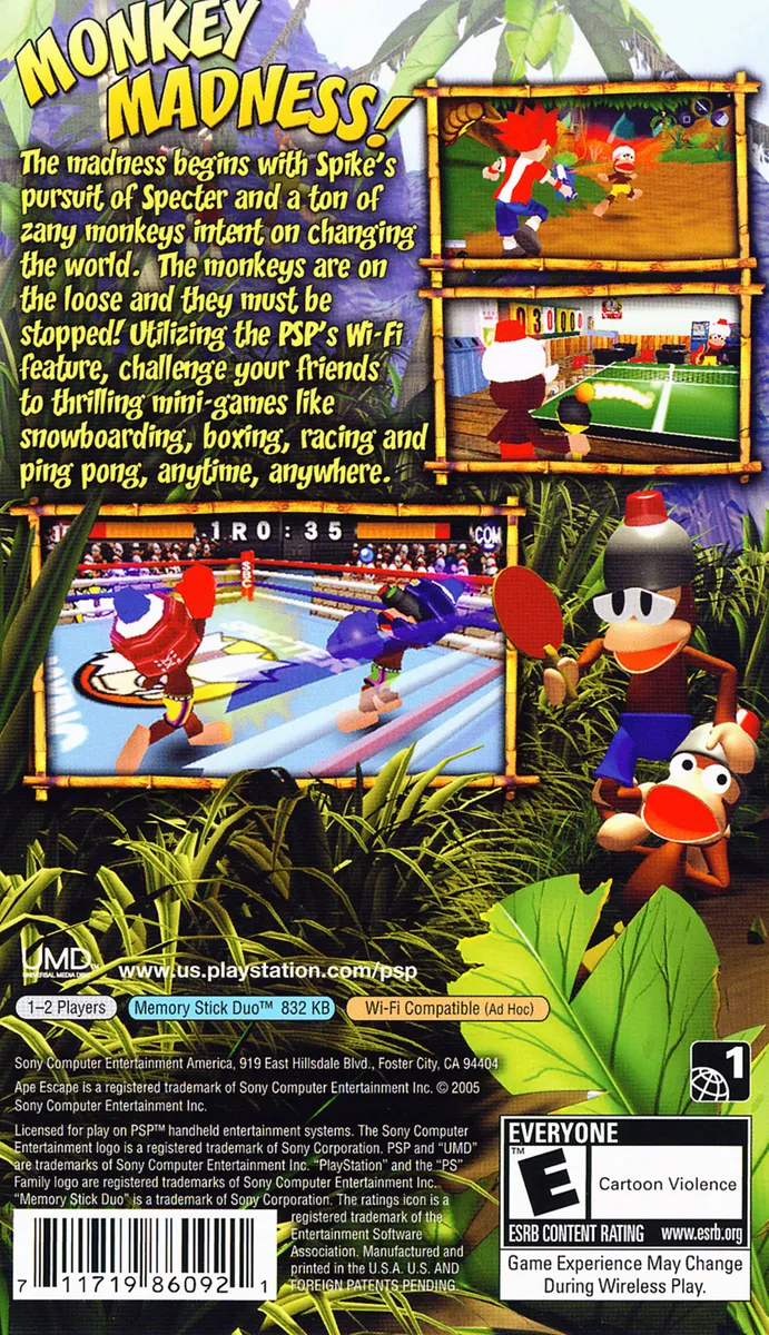 Ape Escape: On the Loose box back