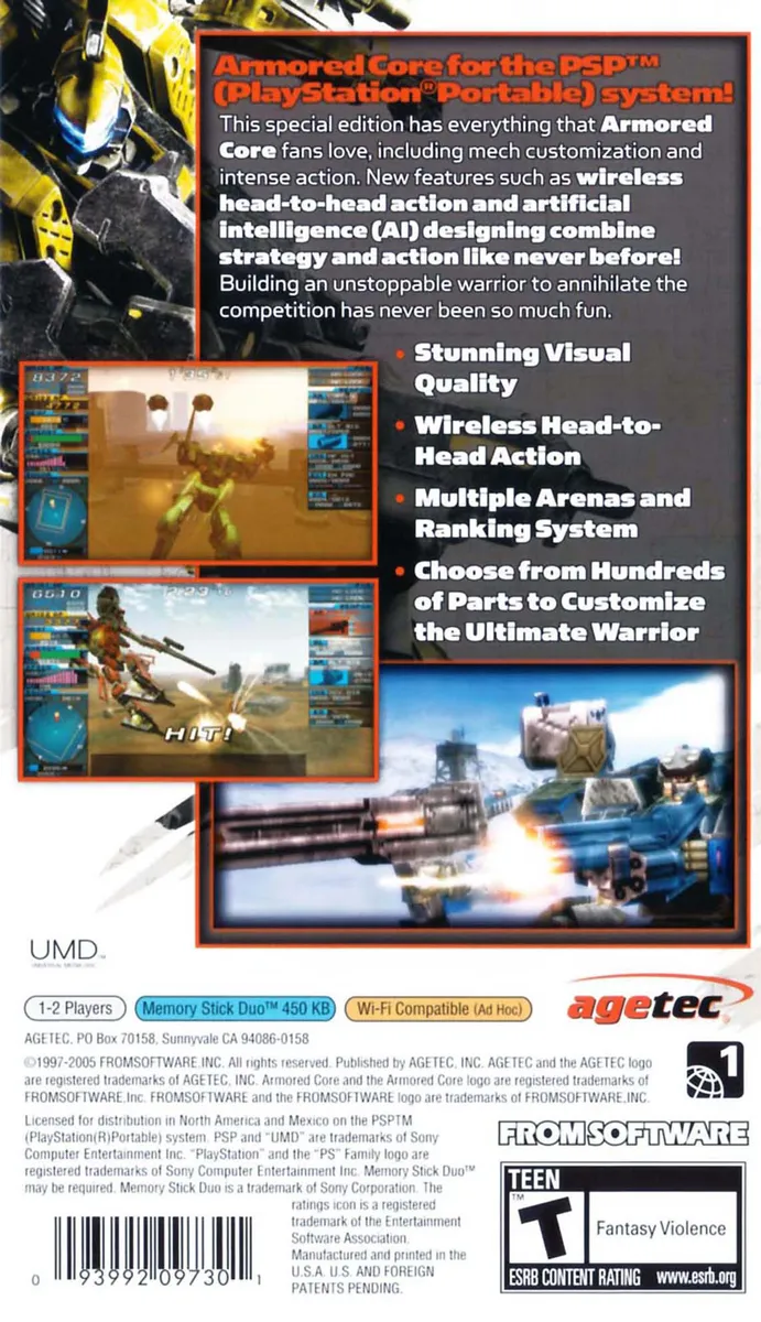 Armored Core: Formula Front box back