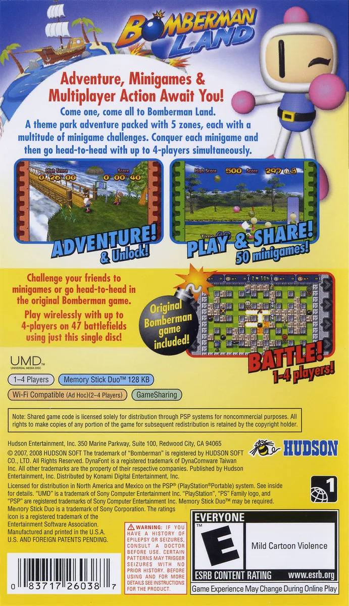 Bomberman Land box back