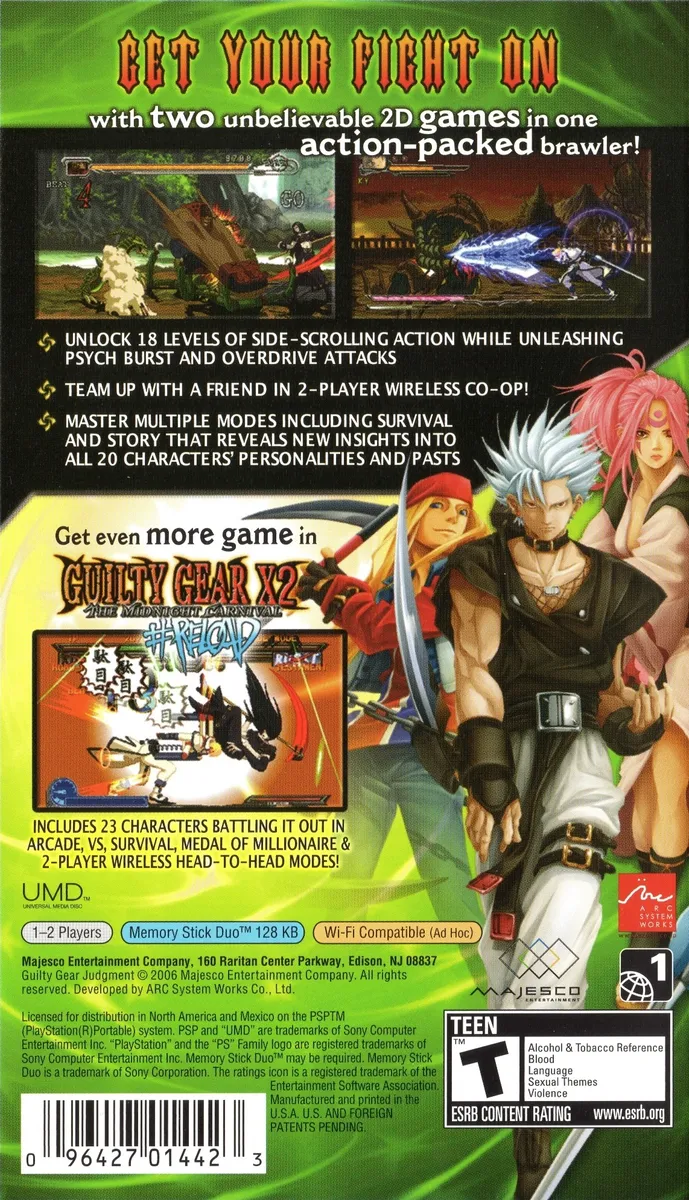Guilty Gear Judgment box back