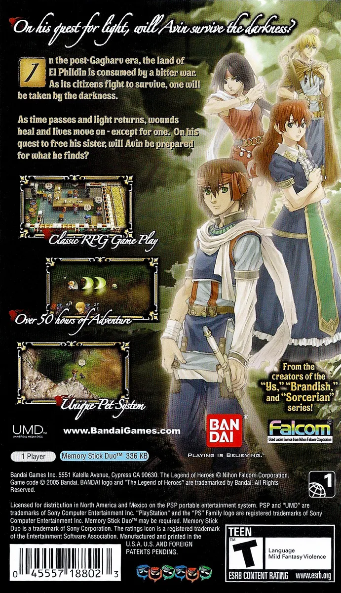 The Legend of Heroes: A Tear of Vermillion box back