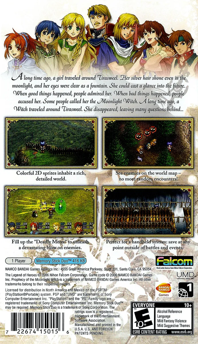 The Legend of Heroes II: Prophecy of the Moonlight Witch box back