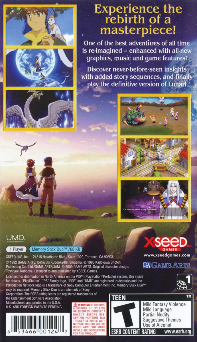Lunar: Silver Star Harmony box back