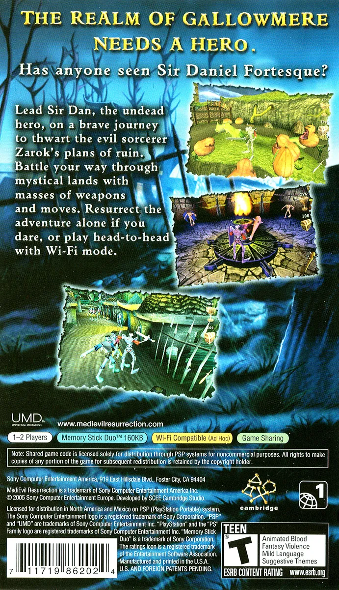 MediEvil: Resurrection box back