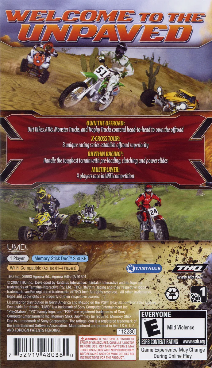 MX vs. ATV: Untamed box back
