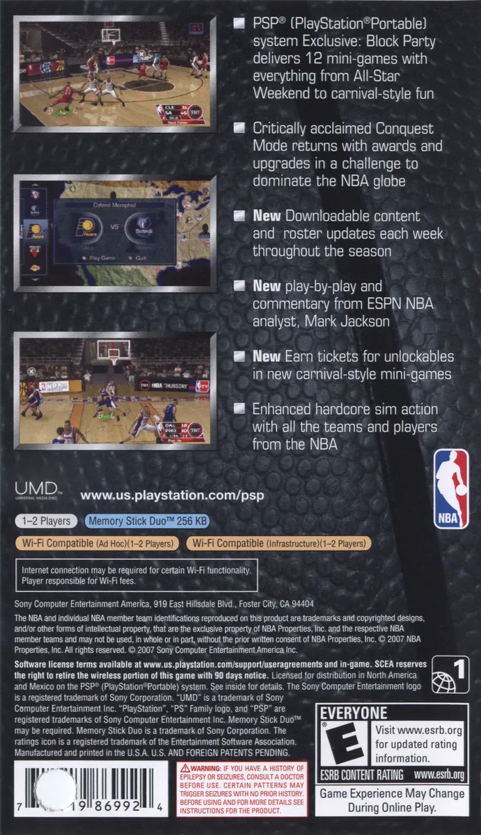 NBA 08 box back