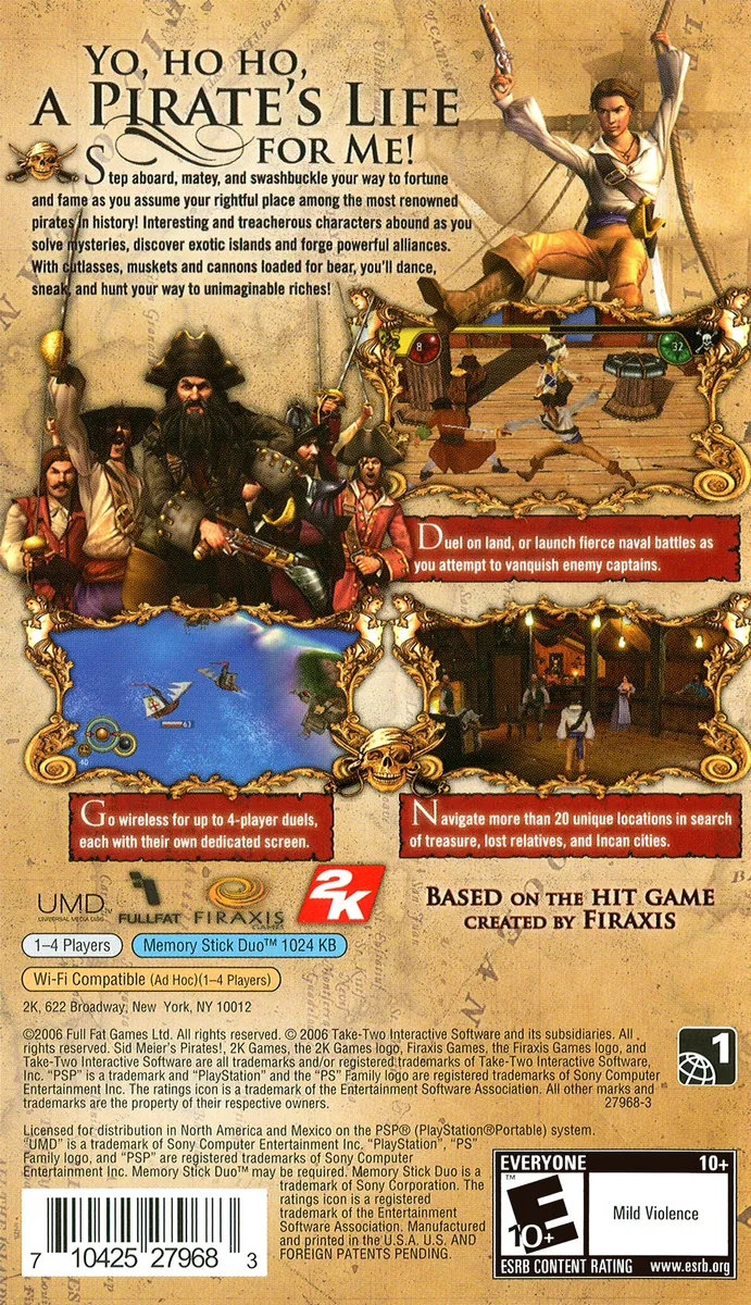 Sid Meier's Pirates! box back