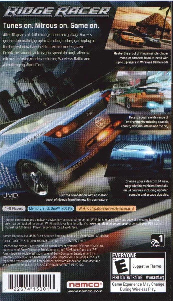 Ridge Racer box back