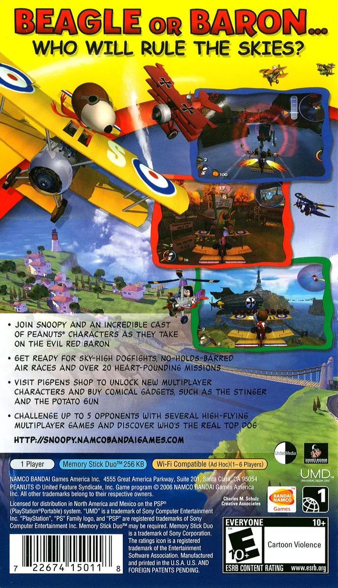 Snoopy Vs. The Red Baron box back