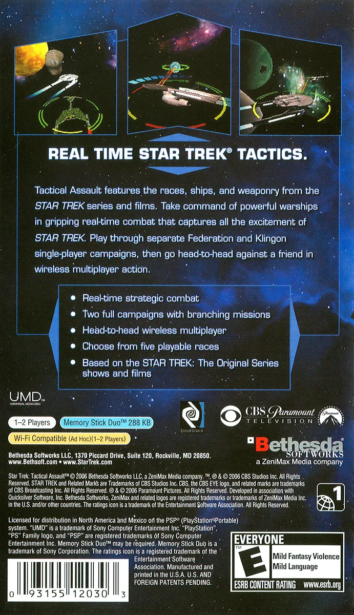 Star Trek: Tactical Assault box back