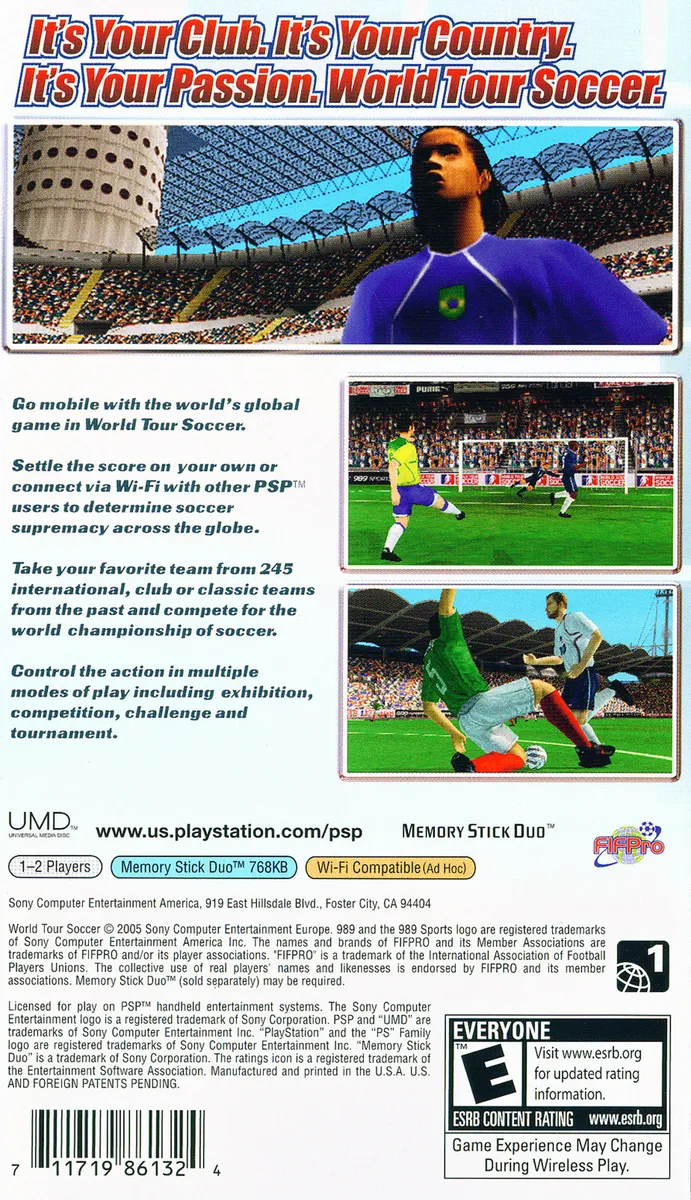 World Tour Soccer box back