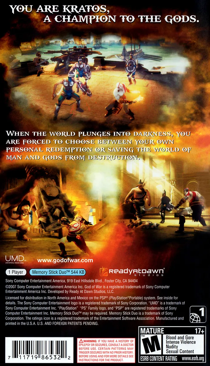 God of War: Chains of Olympus box back