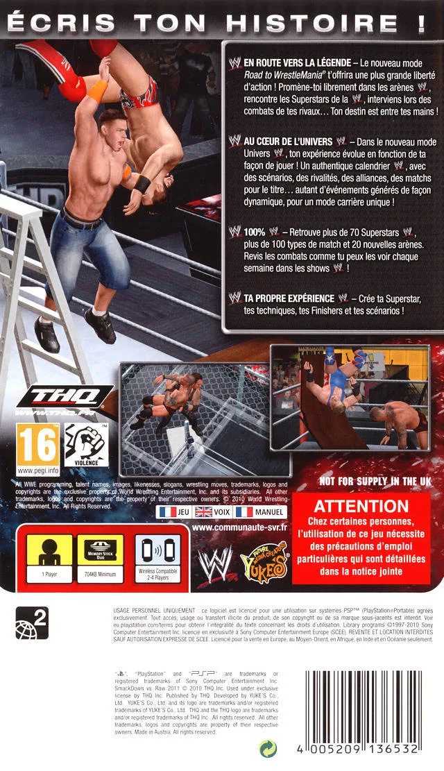 WWE Smackdown vs. Raw 2011 box back