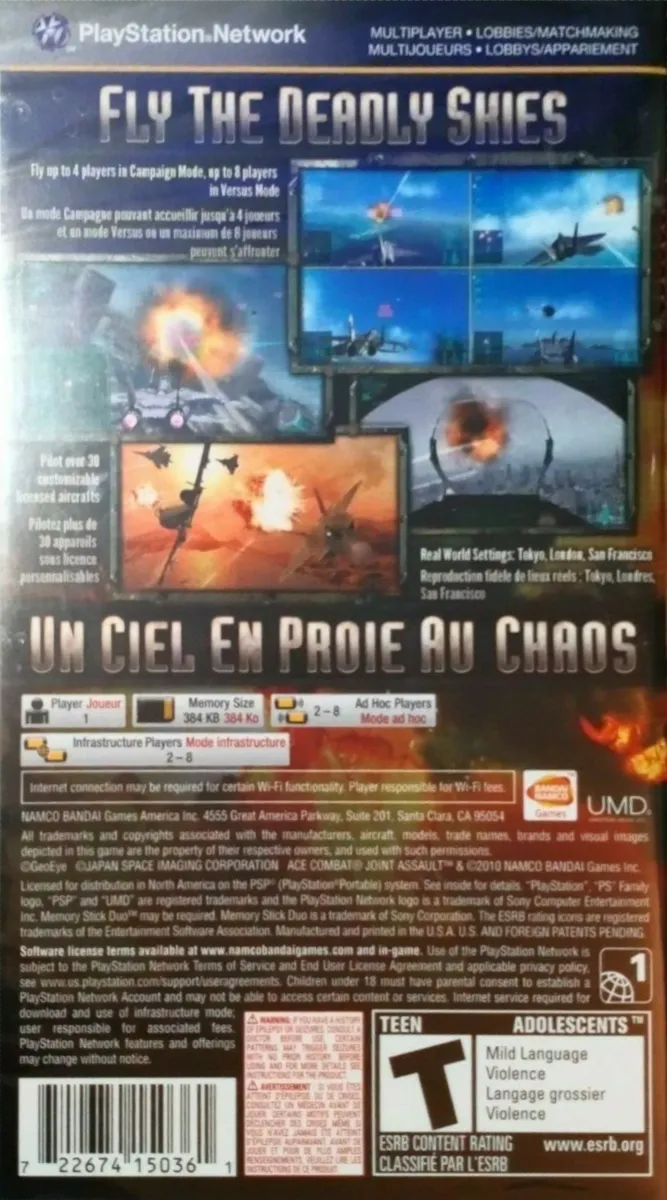 Ace Combat: Joint Assault box back