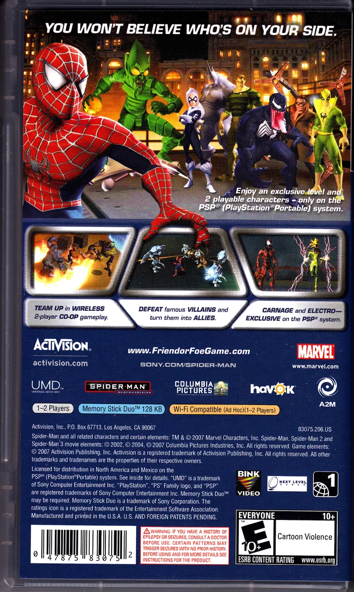 Spider-Man: Friend or Foe box back