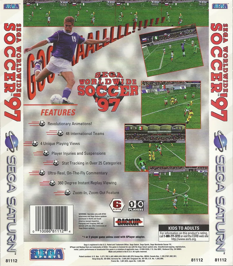 Sega Worldwide Soccer '97 box back