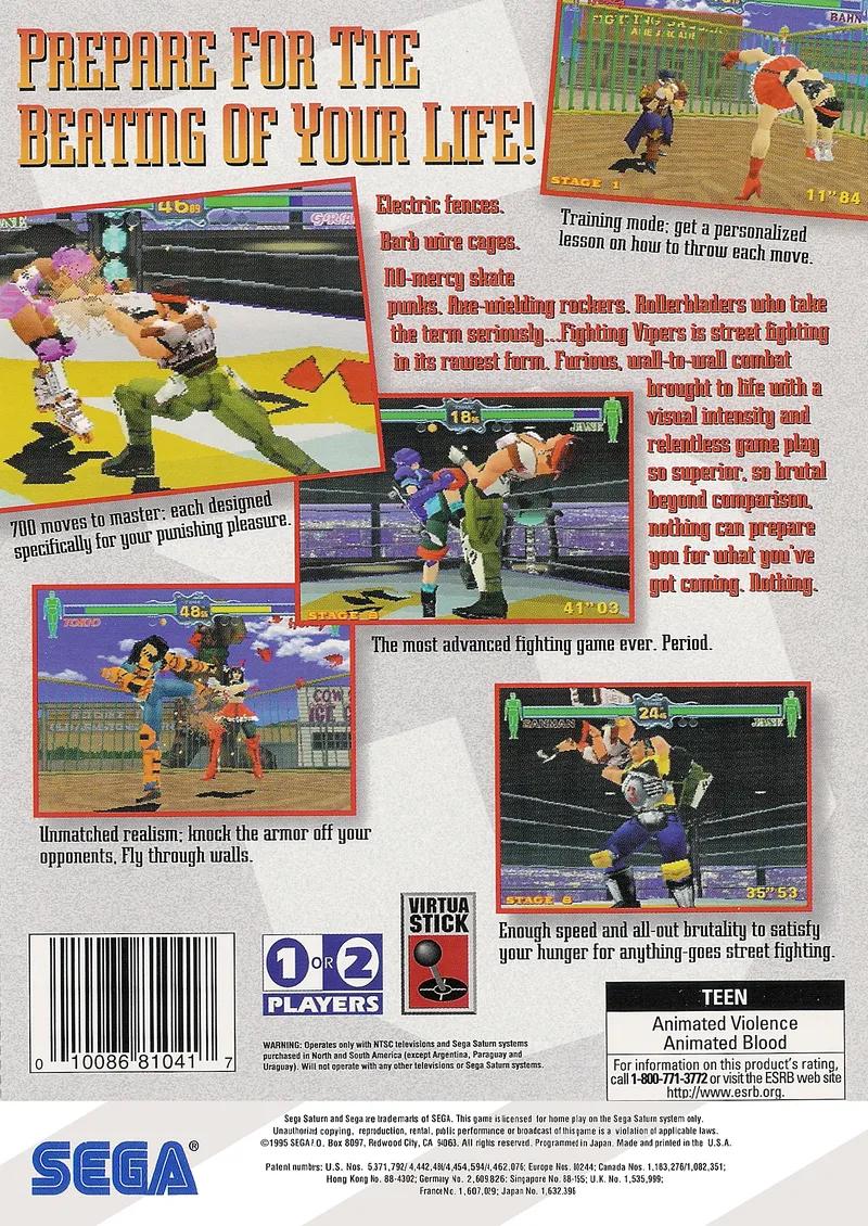 Fighting Vipers box back