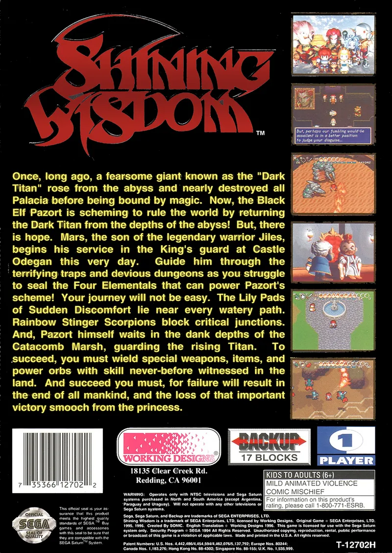 Shining Wisdom box back