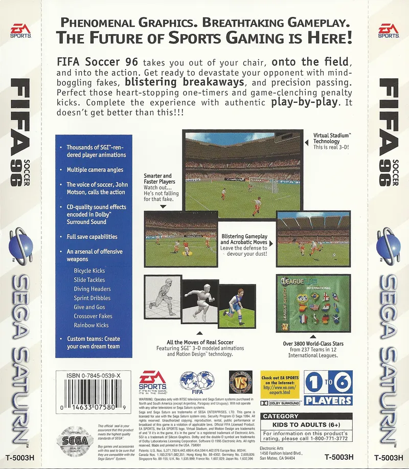 FIFA Soccer 96 box back