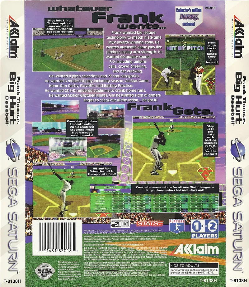 Frank Thomas Big Hurt Baseball box back