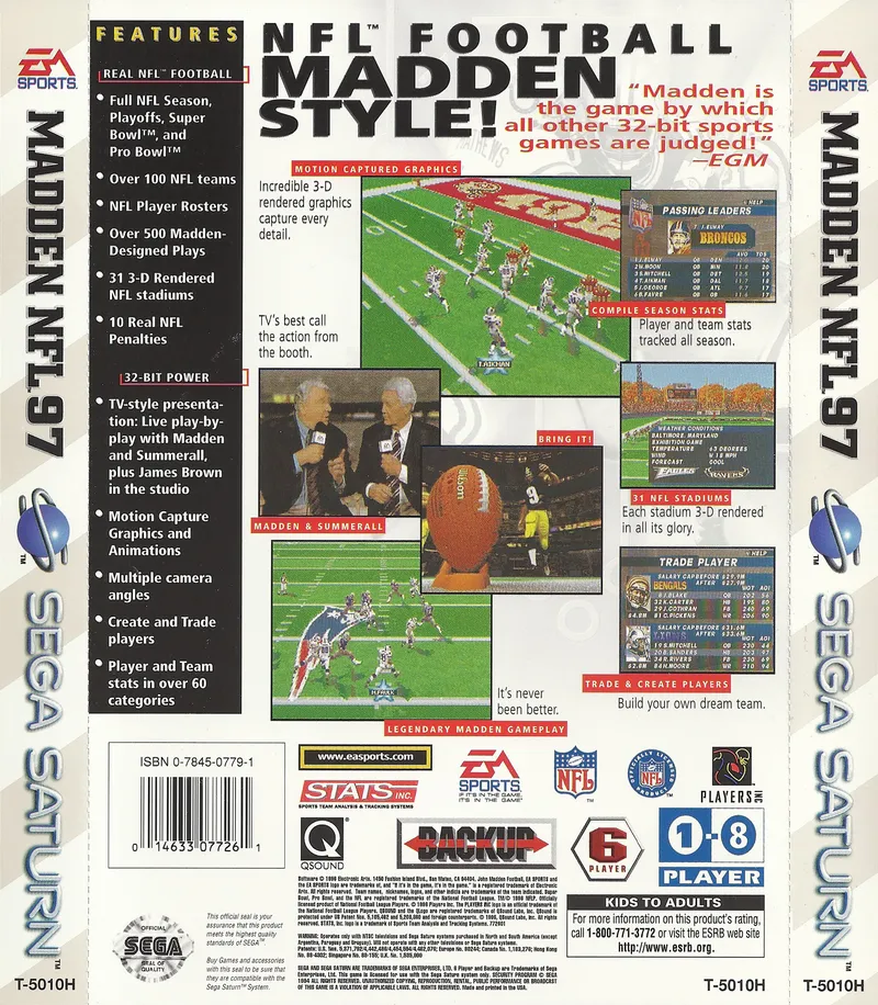 Madden NFL 97 box back