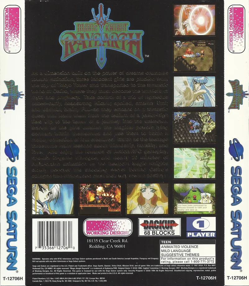 Magic Knight Rayearth box back