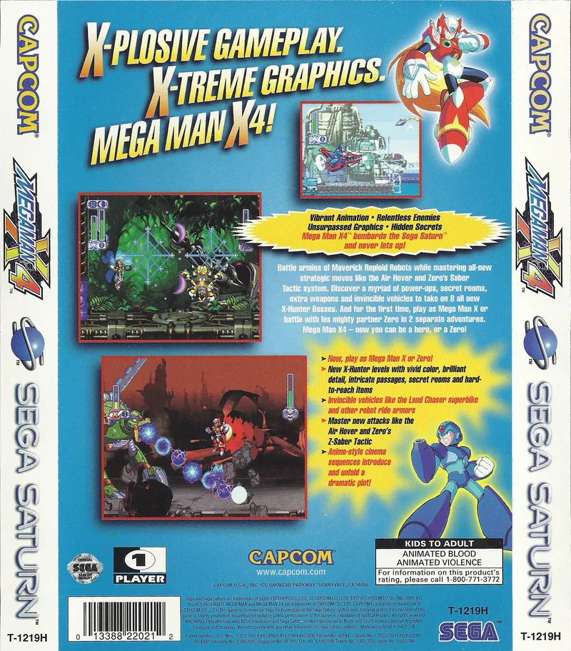 Mega Man X4 box back