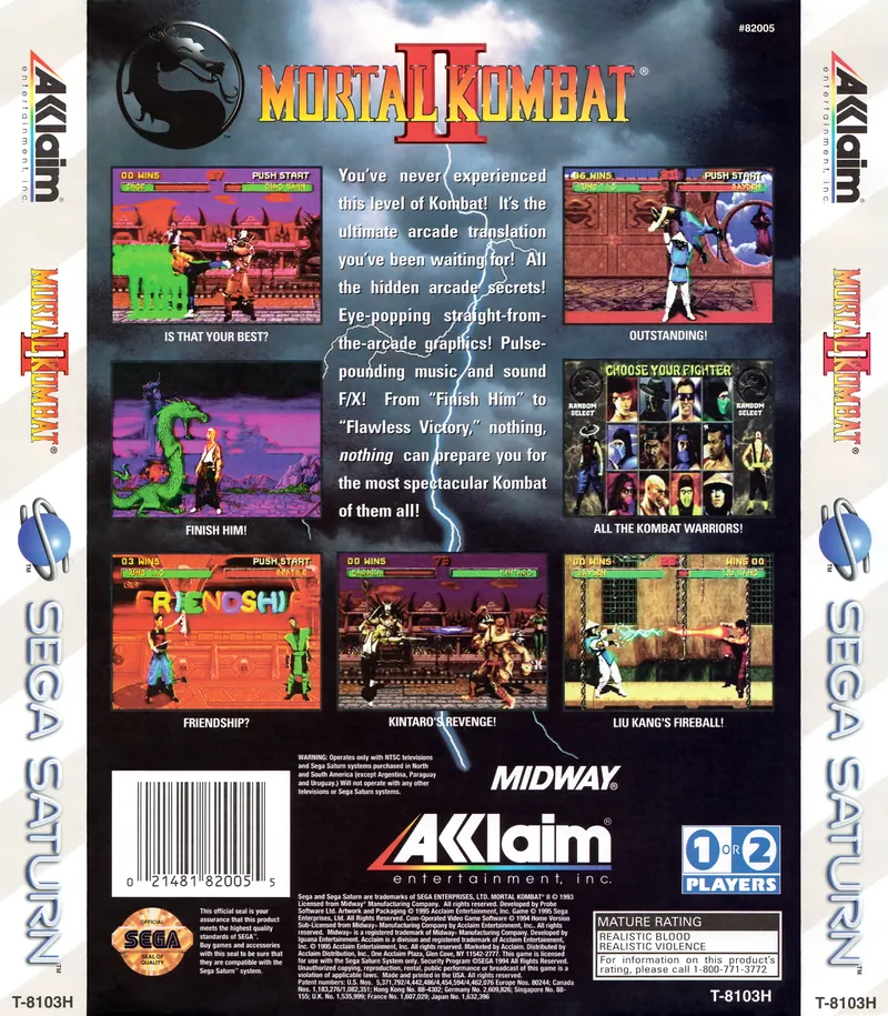 Mortal Kombat II box back