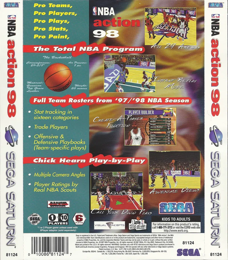 NBA Action 98 box back