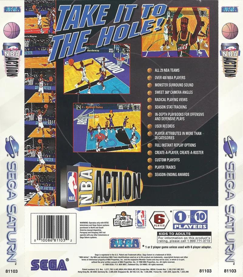 NBA Action box back