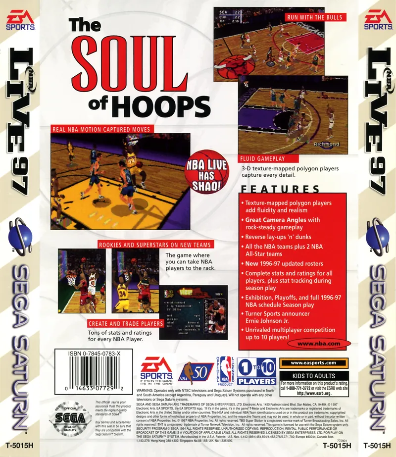 NBA Live 97 box back