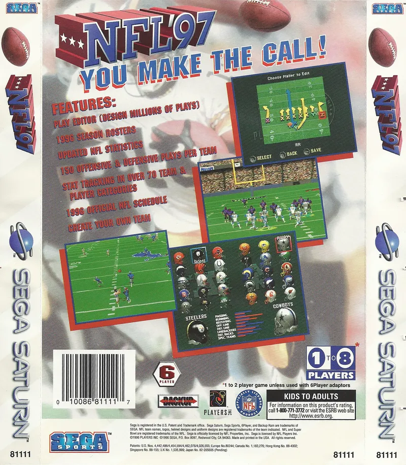 NFL '97 box back