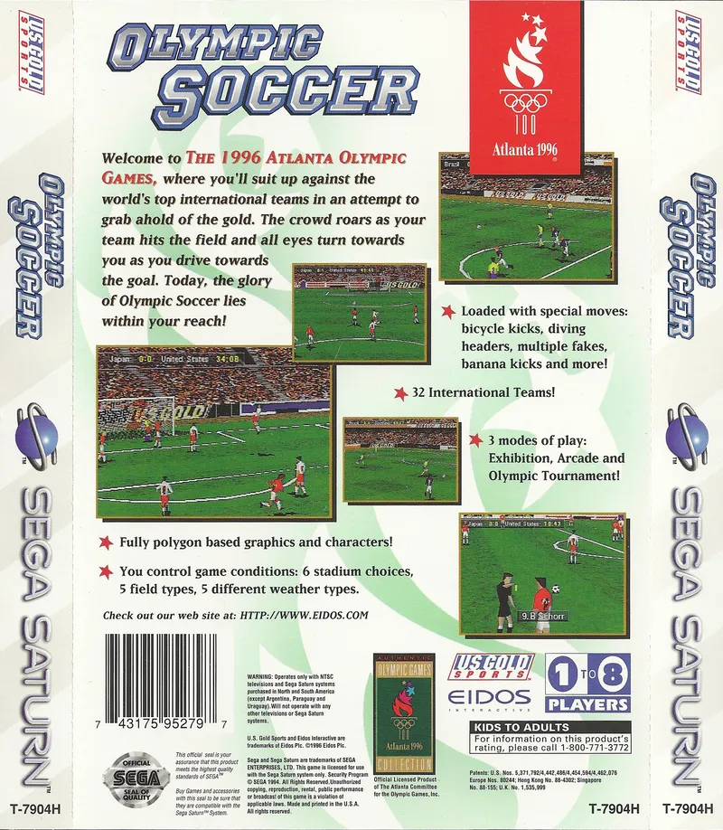 Olympic Soccer box back