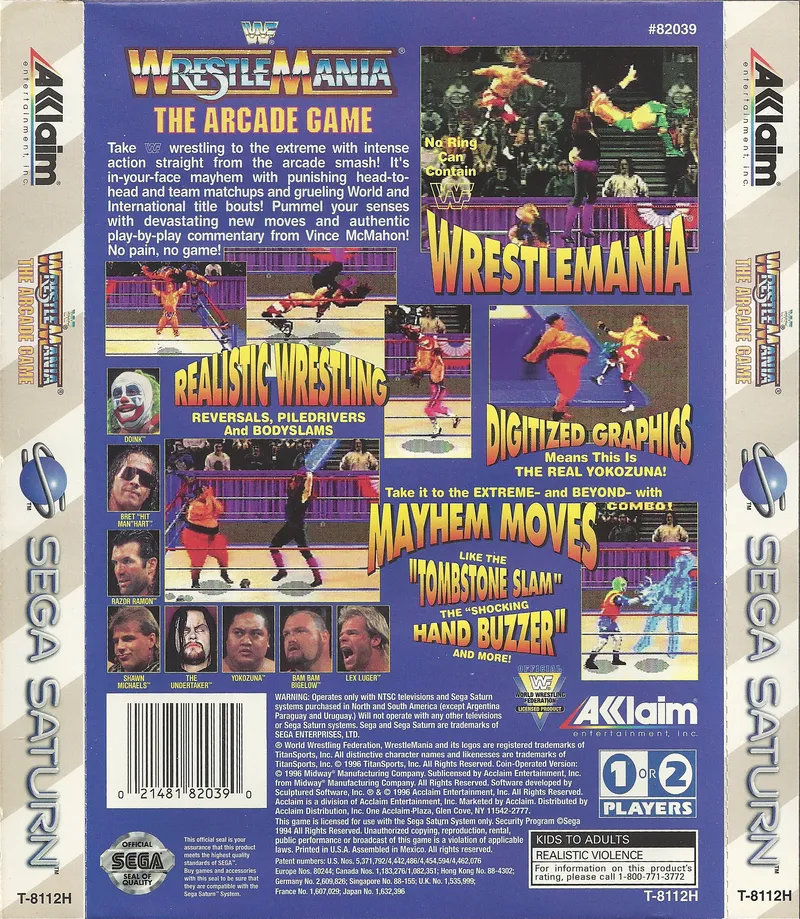 WWF WrestleMania: The Arcade Game box back