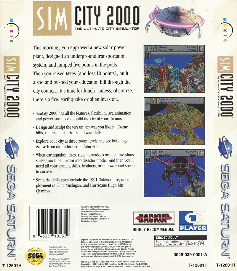 SimCity 2000 box back
