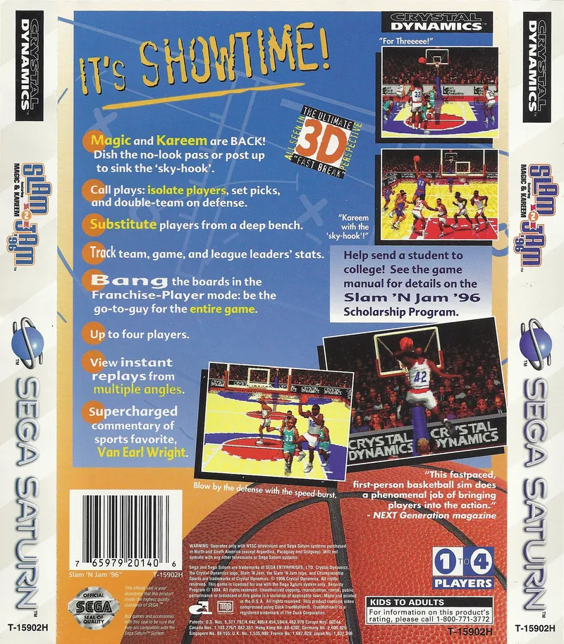 Slam 'n Jam '96: Featuring Magic & Kareem box back