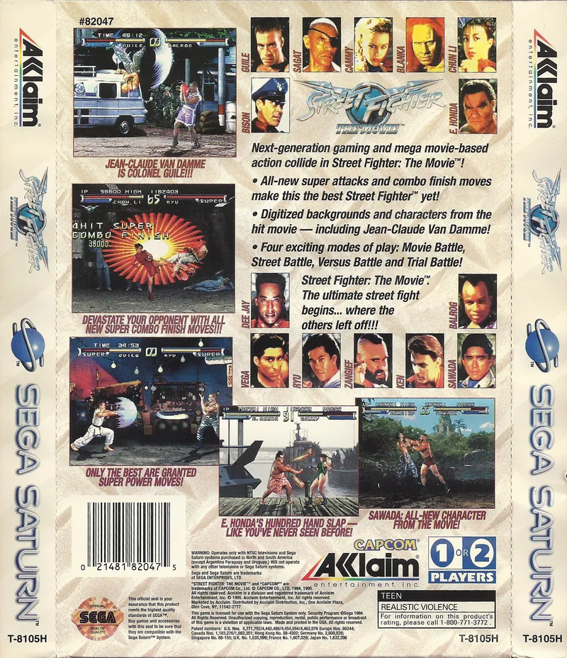 Street Fighter: The Movie box back