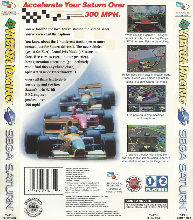 VR Virtua Racing box back