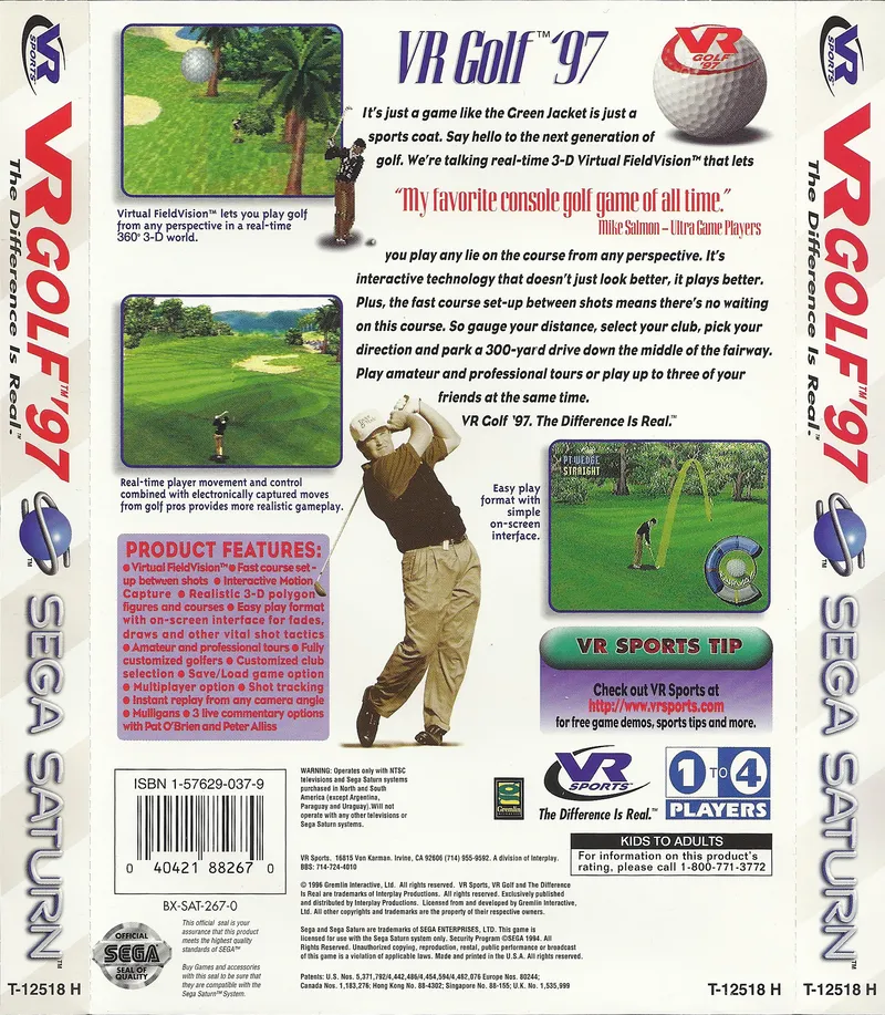 VR Golf '97 box back