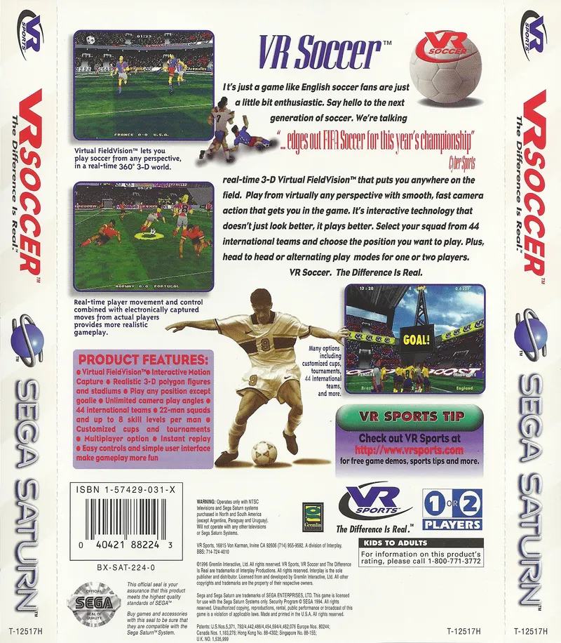 VR Soccer box back