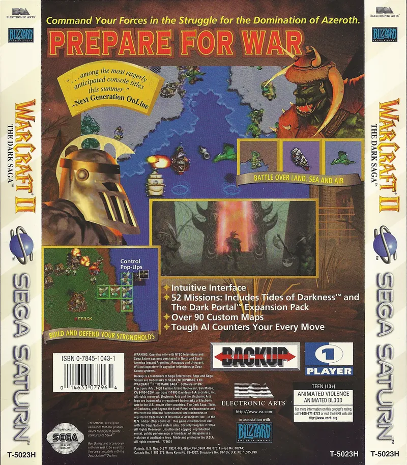 Warcraft II: The Dark Saga box back