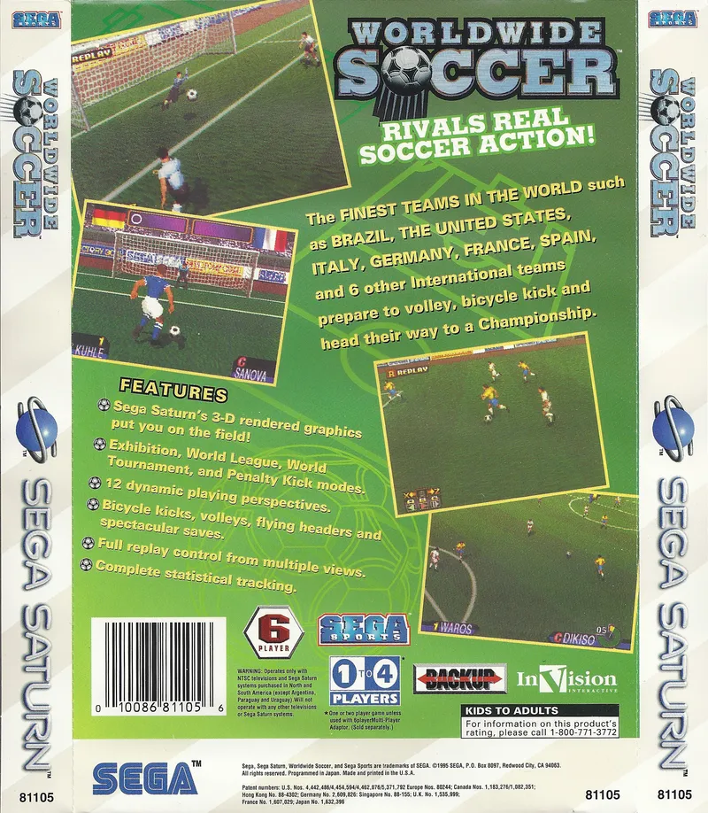 Worldwide Soccer: Sega International Victory Goal Edition box back