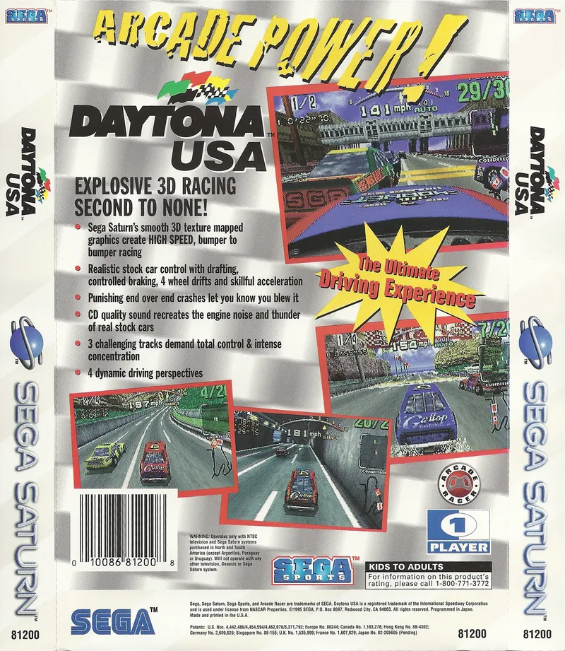Daytona USA box back