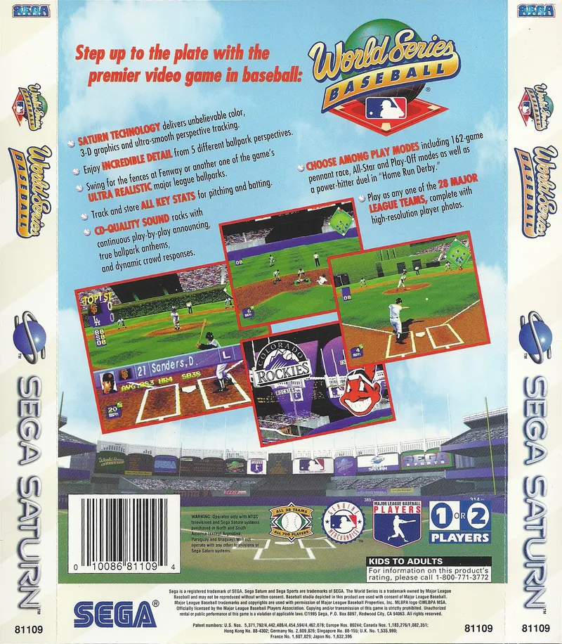 World Series Baseball box back