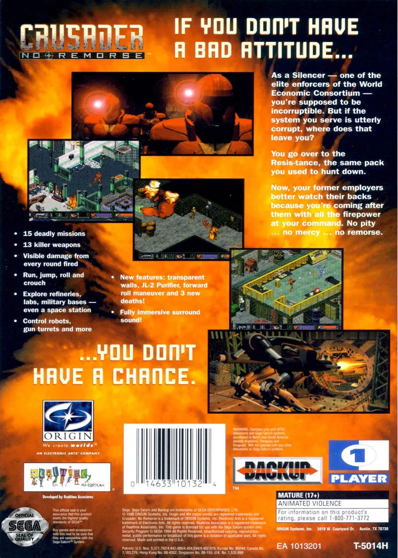 Crusader: No Remorse box back