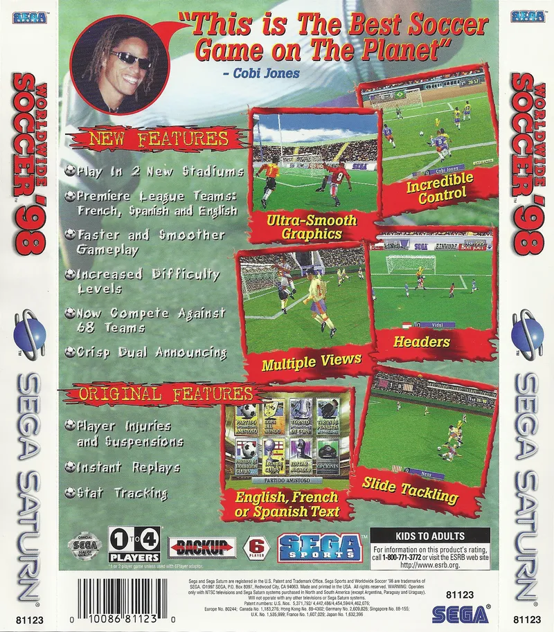Sega Worldwide Soccer '98 box back