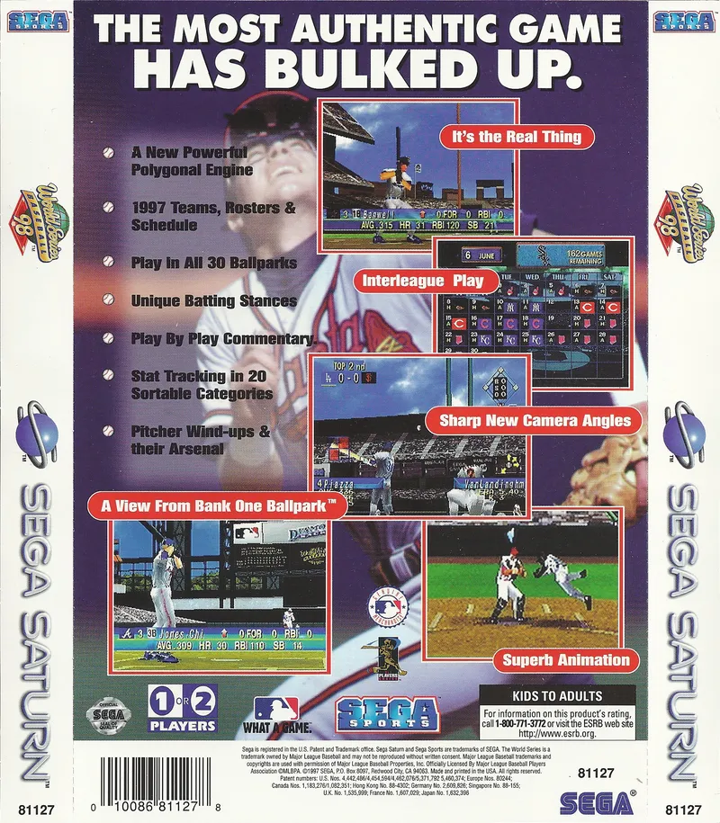 World Series Baseball 98 box back
