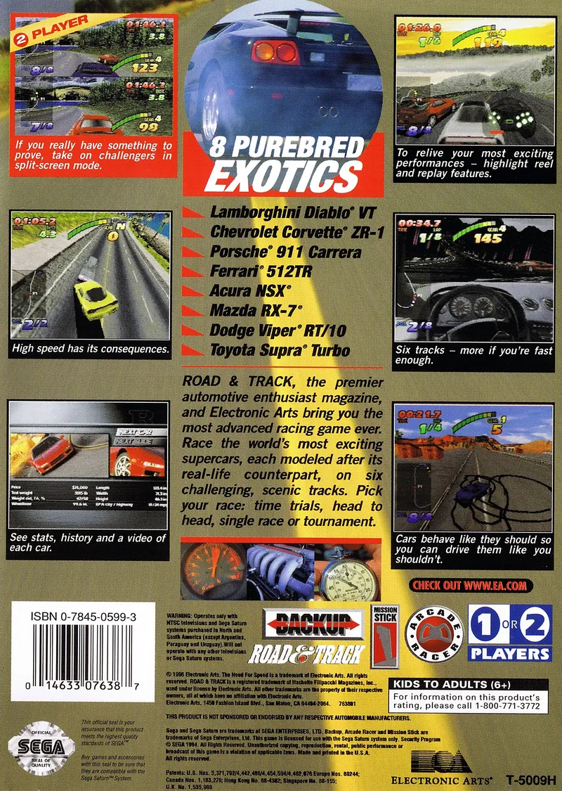 The Need for Speed box back