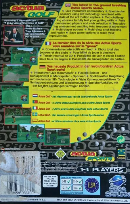 Actua Golf box back