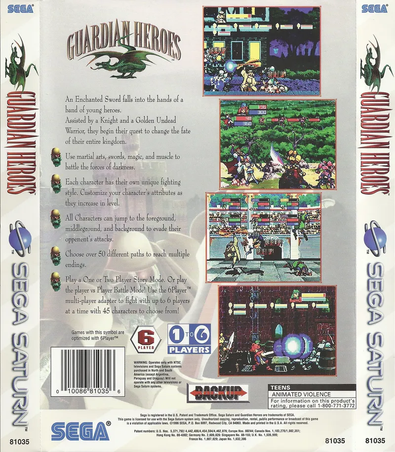 Guardian Heroes box back